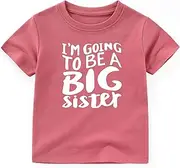 [BESDEAR] im Going to be a Big Sister Shirt for Girls Promoted to Big Sister Announcement Toddler Shirts Girls Outfit