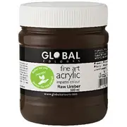 Global Colours Acrylic Paint Zero VOC 500mL Raw Umber
