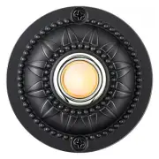 Home Front Door Replacement Round Iron Doorbell Push Button Wired-Lighted LED