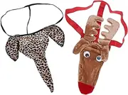 Beatifufu Unisex Deer Shape Thong Underwear Elephant Thong Man Panties Party Costumes