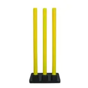 GA Plastic Cricket Stump with Heavy Rubber Base (Yellow Stumps)