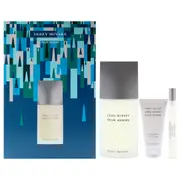 LEau DIssey by Issey Miyake for Men - 3 Pc Gift Set 4.2oz EDT Spray, 0.33oz EDT Spray, 1.6oz Shower Gel