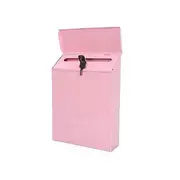 Wall-Mounted Mailbox Lockable Mailbox Wall Collection Box Farmhouse Mailbox with Key Suitable for H Pink