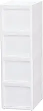 JEJ Astage Gap Storage, Kitchen Storage, Recay, Middle Stocker, Made in Japan, Finished Product, M4 Tiers, Coro, All White, Width 10.2 x Depth 15.7 x Height 33.5 inches (26 x 40 x 85 cm)