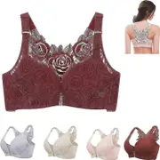 Floral Secrets Comfort Rose Bra, Comfort Rose Lift Bra, Front Closure Push Up Wire-free Seamless Bra C Caramel 36-80E