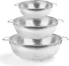 DATOUPINGQI Colander Set of 3, Stainless Steel Colanders with Handle,Stainles...