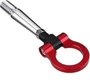 Ciieeo Aluminum Alloy Replacement Tow Hook for Front Rear Bumper Easy Screw Installation Fit Red Decorative Ring for Towing and Car Styling