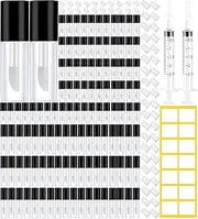 1.2ML Empt Lip Gloss Tube, 100Pcs Clear Mini Refillable Lip Balm Bottles Transparent Lipstick Containers for Lip Samples Portable DIY Containers Vials with Lipbrush and Cover for Travel and Home Use