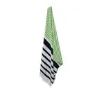 Onkaparinga Rainbow Striped Fringe Cotton Beach Towel Green Navy 160 x 86cm