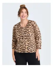 [Taking Shape] Leopard Print Natural Cardigan Leopard