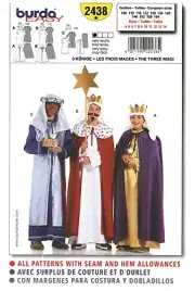 BURDA SEWING PATTERN 2438 CHILDREN'S 4-14 CHRISTMAS WISE MEN NATIVITY COSTUMES
