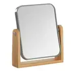 Double Sided 3X Magnifying Makeup Mirror with Bamboo Stand,Small Desk Table M...