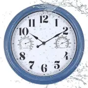 12 inch Outdoor Wall Clock, Plastic Waterproof Outdoor Clock with Temperature...