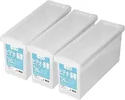 Tenma Book Storage Box, Video, Set of 3, Clear, Approx. 8.3 x 5.7 x 17.7 inches (21 x 14.5 x 45 cm)