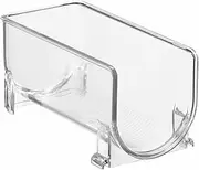 mDesign Plastic Free-Standing Wine Set Rack Storage Organizer for Kitchen Countertops, Pantry Cabinet, Fridge Organization - Holds Water Bottle and Alcohol Bottles - 2 Pack - Clear