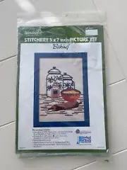 WonderArt BAKING Kitchen Embroidery Crewel 5x7 Kit 5024 Vintage NIP