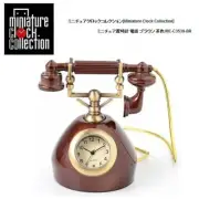 Miniature Antique Table Clock C3539-BR Telephone Miniature Clock Interior