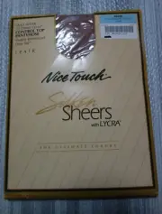 Vtg. Pantyhose Nice Touch Sears Silken Sheers Nude Full Figure Short