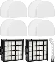 [Walntec] AZ4002 AZ4000 AZ4000C Filter Replacement Parts for Shark Power Detect Pro Max Upright Vacuum Cleaner -2 HEPA Filters 4 Foam & Felt Filters 1 Cleaning Brush