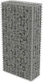 vidaXL Gabion Wall | Silver Galvanised Steel | Weather-Resistant | Ideal for Landscape Design | 50x20x100 cm | High Load Capacity