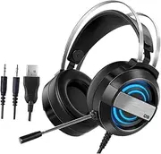 Holibanna Wired Headset Gaming Microphone Comfortable Head-Mounted Headphones for Pc Noise Reduction Design
