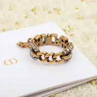 在飛比找Yahoo!奇摩拍賣優惠-【二手正品】 Dior 迪奧字母鏈條戒指 復古銅色