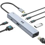 Selore 10Gbps USB C Hub Multiport Adapter, Ethernet Adapter with 4K@60Hz HDMI...