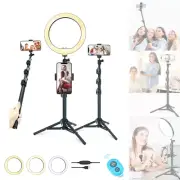 LINCO 10" Ring Light Selfie Stick Tripod with Bluetooth Remote & Phone Holder