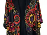 Natori Kimono Cardigan Jacket 2XL Oversized Colorful Weighty Reversible 2-in-1