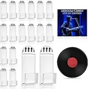 XANGNIER Vinyl Record Wall Mount Display Shelf No Drill,18 Pcs Self Adhesive Clear Acrylic Vinyl Record Album Wall Storage Hangers Holder for Bedroom Living Room Home Office Decoration-Single LP