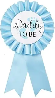 [TTCOROCK] "Daddy to Be" Tinplate Badge Pin - Baby Shower Button New Dad Gifts Gender Reveals Party Baby Boy Blue Rosette Button Baby Celebration (Light Blue)