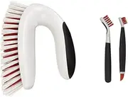 OXO Good Grips Deep Clean Brush Set & All-Purpose Scrub Brush, Black/White, One Size