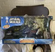 NIB STAR WARS Jedi 1st Ed 2003 25” Box Princess Leia On Speeder Bike ENDOR GEAR