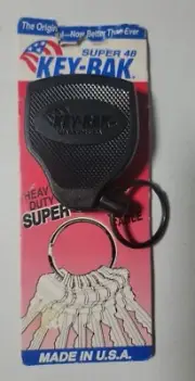NEW~KEY-BAK SUPER 48 Locking self Retracting Keychain, 48"-Made in USA
