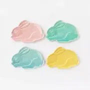 One Hundred and 80 Degrees Embossed Bunny Plate Set of 4 EM2574