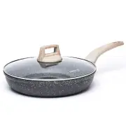 Nonstick Frying Pan Skillet,8" Non Stick Granite Fry Pan with Glass Lid, Egg ...