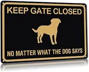 ALREAR Please Keep Gate Closed Dogs in Yard Reto Vintage Metal Tin Signs for Lawn Garden Yard Signs 8X12 Inch