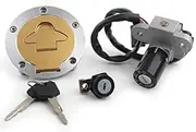 Yurefax Motorcycle Ignition Switch Gas Petrol Cap Cover Lock Key Set, for 916 996 998 748, for Monster, 620 750 900, 6 Wire Plug Motorcycle Ignition Switch Key