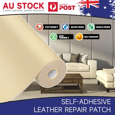 Leather Repair Tape Self Adhesive Patch Sticker Handbags Sofa Seat BEIGE