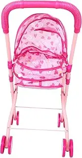 Pretend Play Doll Stroller Foldable Doll Trolley for Realistic Simulation Pushchair for Interactive Parent Role Play Engaging Social Skills Development