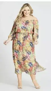 Ladies Autograph falling leaves dress with sleeves size 16- BNWT RRP $89.95