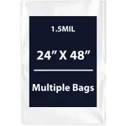 1.5Mil 24" X 48" | LDPE Clear Flat Poly Bags, Flexible & Durable | Multiple Bags