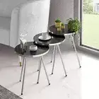Set of 3 Nesting END Tables - Round Stacking Coffee Side Tables for Small Spaces