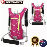 NEW Sport Vest Hydration Backpack Water Bag For Cycling Hiking Running PINK AUS