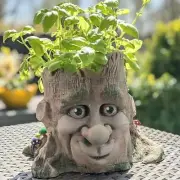 New Face Stump Pot Silicone Mold Concrete Flower Cement Planter Mould DIY Clay