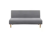 Smarcute Armless Futon Cover Stretch Sofa Bed Slipcover Protector Rich Textured High Spandex Small Checks Jacquard Fabric, Dove