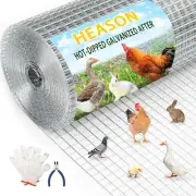 24 in x 50 ft 1/2 inch Hardware Cloth 19 Gauge Wire Fencing Galvanized Weldin...
