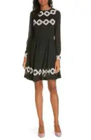 NWT TED BAKER LONDON Avianah Lace Trim Fit & Flare Dress Size Ted's 3