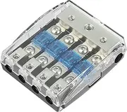 X AUTOHAUX AFS Fuse Holder Distribution Block 4 Way with 60 Amp Mini ANL Fuse for Car Audio Fuse Holder