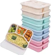 Kakating 8-Pack Meal Prep Container, Bento Lunch Box, 4-Compartment Snack Container Lunch Containers for Adults, Bento Box Microwave and Dishwasher Safe